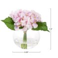 thumbnail image 6 of Hydrangea Artificial Floral Arrangement with Vase and Faux Water- Fake Flowers for Home Decor, Weddings, Shower Centerpiece by Pure Garden (Pink), 6 of 6