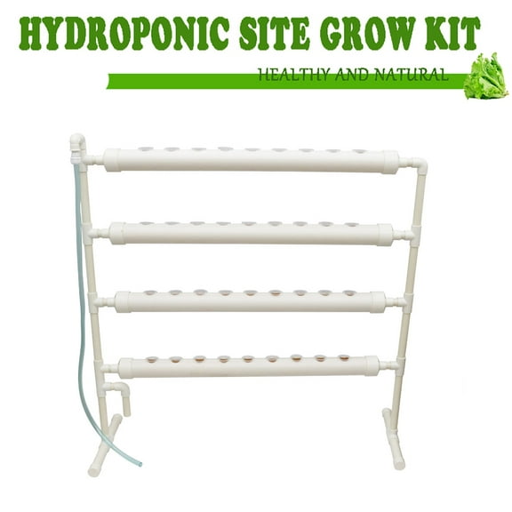 INTBUYING Hydroponic Site Grow Kit Vertical Type 4 Pipe 36 Plant Site Garden Plant Growing System