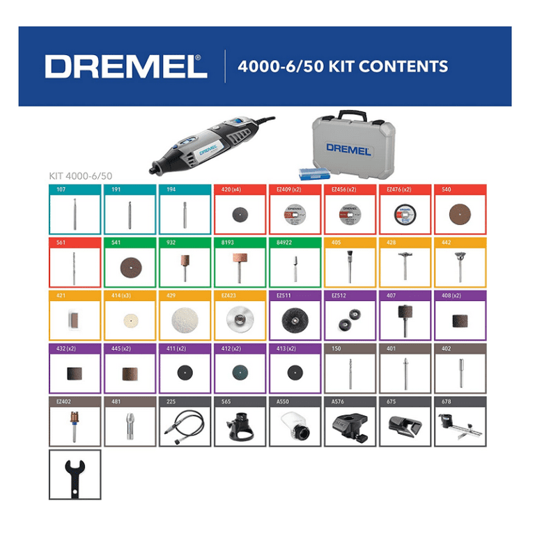 Dremel 4000-6/50 High Performance Corded Rotary Tool Kit, 120 V, 1.6 Amp