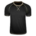 thumbnail image 7 of Rvwovn Men's Raglan Short Sleeve Shirts, Crewneck Exposed Seams Slim Fit Casual Tees Daily Wear, 7 of 7