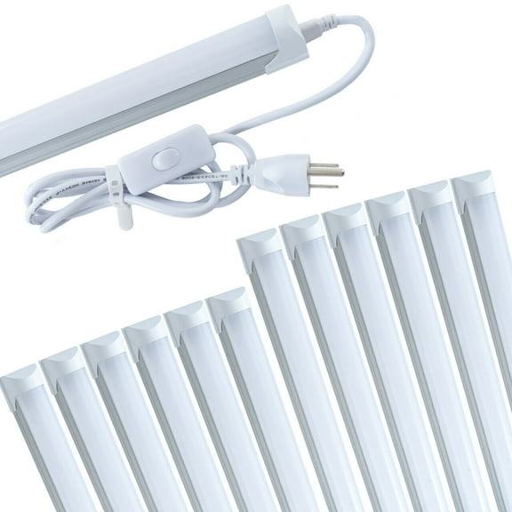4FT 12 Pack LED Shop Light T8 Linkable Ceiling Tube Fixture 24W Daylight 6000K