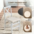 thumbnail image 5 of COLAMY Foldable Wooden Dining Chairs with Cross Back Set of 4, Space Saving Padded Chairs, White, 5 of 17