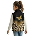 thumbnail image 2 of Xoenoiee Butterfly Leopard Glitter Print Zip Up Vest Girls Vest Sleeveless Outwear Vest Warm Jacket Lightweight Winter Coat with Pocket, 3T, 2 of 7
