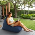 thumbnail image 3 of Covers & all Ultra-Supportive Pivot Shaped Bean Bag Chair with Sunbrella Fabric, UV Resistant Bean Bag Lounger - Spectrum Indigo (M, 48 L × 36 W × 36 H inch)(Beans not included), 3 of 5