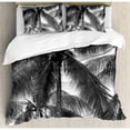 thumbnail image 3 of Palm Tree Twin Size Duvet Cover Set, Palm Tree Silhouette Exotic Plant on Dark Theme Foliages Relaxing in Nature Image, Decorative 2 Piece Bedding Set with 1 Pillow Sham, Black, by Ambesonne, 3 of 3
