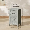 thumbnail image 3 of HOMCOM 3 Drawer File Cabinet Filing Cabinet for A4 Letter Size Stone Grey, 3 of 10