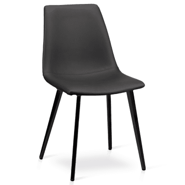 Bouclair Black Faux Leather and Metal Dining Chair