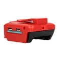 thumbnail image 2 of Adaptador USB de batería de litio, convertidor USB de batería de litio de 12 V CC con abrazadera de cinturón de luz de trabajo LED para 14,4‑20 V ADP05(MIL ROJO), 2 of 8