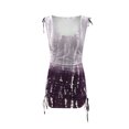 thumbnail image 4 of Sexy Dance Drawstring Gradient Mini Dress For Women Summer Beach Boho Sleeveless Short Sundress, 4 of 5