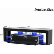 ChVans Floating TV Stand for TV's up to 75, Wall Mounted Floating Entertainment Center with LED Lights, Modern Wood TV Cabinet for Living Room, Bedroom,Black