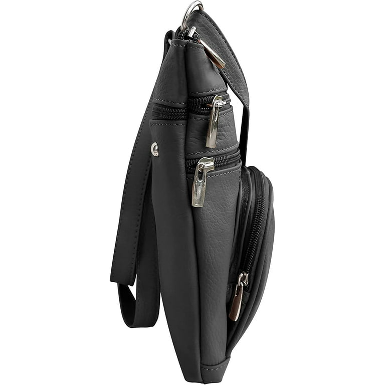 lola mae Genuine Leather Crossbody Bag for Women, Multi Pockets  Small Shoulder Bag Wristlet (Black RL7771) : Clothing, Shoes & Jewelry