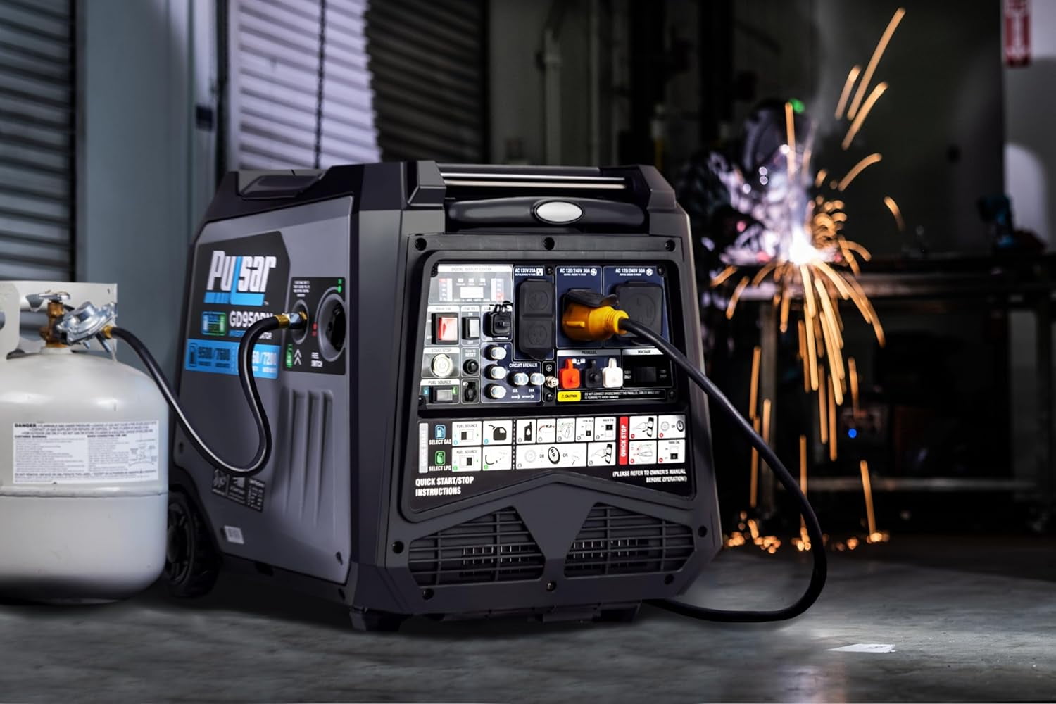 Pulsar 9500W Dual Fuel Portable Inverter Generator GD950BN – Keyed Start, RV Ready, Quiet