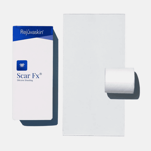 Rejuvaskin Scar Fx Silicone Sheeting - 4 Inch x 8 Inches Silicone Scar Tape for Large Surgical Scars - Silicone Tape For Soften, Flatten, Reduce and Recover Scars - Physician Recommended- 1 Sheet