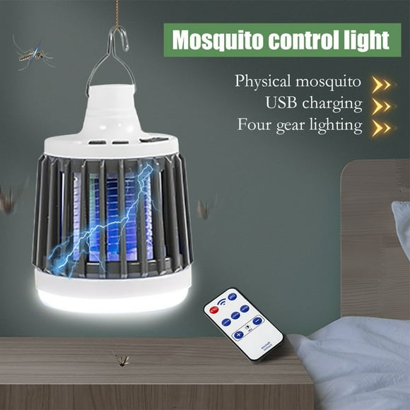 Xihbxyly Lámpara Led Antimosquitos, Recargable Por Usb, 3 En 1, Repelente de Insectos, Resistente Al Agua, Portátil para Exteriores, con Control Remoto, 9,5 X 9,5 X 16,5 Cm