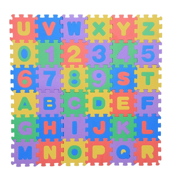 Alphabet et Chiffres Puzzle Tapis de Jeu EVA 36pcs Tapis d'Exercice pour  Bébé 