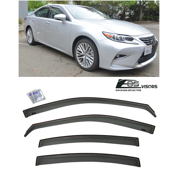 Extreme Online Store Replacement for 2013-208 Lexus ES-Series | EOS Visors in-Channel Style Smoke Tinted JDM Side Window Vents Rain Guard Deflectors ES300H ES350