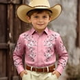 thumbnail image 2 of FINALGANG Boys Shirts Boy's Western Cowboy Shirt Stylish Printed Long Sleeve Regular Fit Shirt Kids Casual Button Down Tops For Festival Party Wear 8-9 Years, 2 of 4