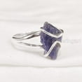 thumbnail image 2 of Natural Tanzanite Ring, Rough Tanzanite Gemstone Ring, December Birthstone, Wire Band, 925 Sterling Silver, Womens Ring, Christmas, Thanksgiving, Handmade, Statement Jewelry, Rough Gemstone Jewelry, 2 of 5