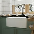 thumbnail image 4 of DeerValley DV-1K501 Fireclay Ceramic Farmhouse Kitchen Sink Single Bowl with Grid and Strainer (24" Lx 18" Wx 10" H), 4 of 16