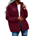 thumbnail image 5 of Edvintorg Windbreaker Jacket Women Lightweight Outdoor Long Sleeve Loose Casual Zip Up Coat Women's Clothing Wine S, 5 of 8