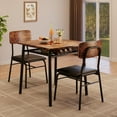 thumbnail image 1 of TROPOW Desk Chair,3 Piece Dining Table Set for 2, Kitchen Table Set with Storage Rack, Space Saving Dining Table and 2 Padded Chairs, Kitchen Table and Chairs Set for Small Space, Rustic Brown, 1 of 7