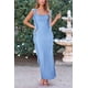 thumbnail image 5 of Vestido PRETTYGARDEN 2025 Verano Maxi Largo sin Mangas con Volantes L - Azul, 5 of 8