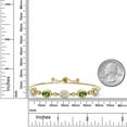 thumbnail image 6 of Gem Stone King 18K Yellow Gold Plated Silver White Lab Grown Diamond and Green Tourmaline Bracelet for Women | 3.50 Cttw | Gemstone April Birthstone | Oval 7X5MM | Fully Adjustable 9 inch, 6 of 6