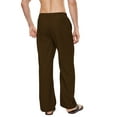 thumbnail image 6 of QPNGRP Men's Casual Pants Cotton Linen Loose Open Bottom Classic Relaxed Fit Running Trousers Pockets Coffee XXL, 6 of 8