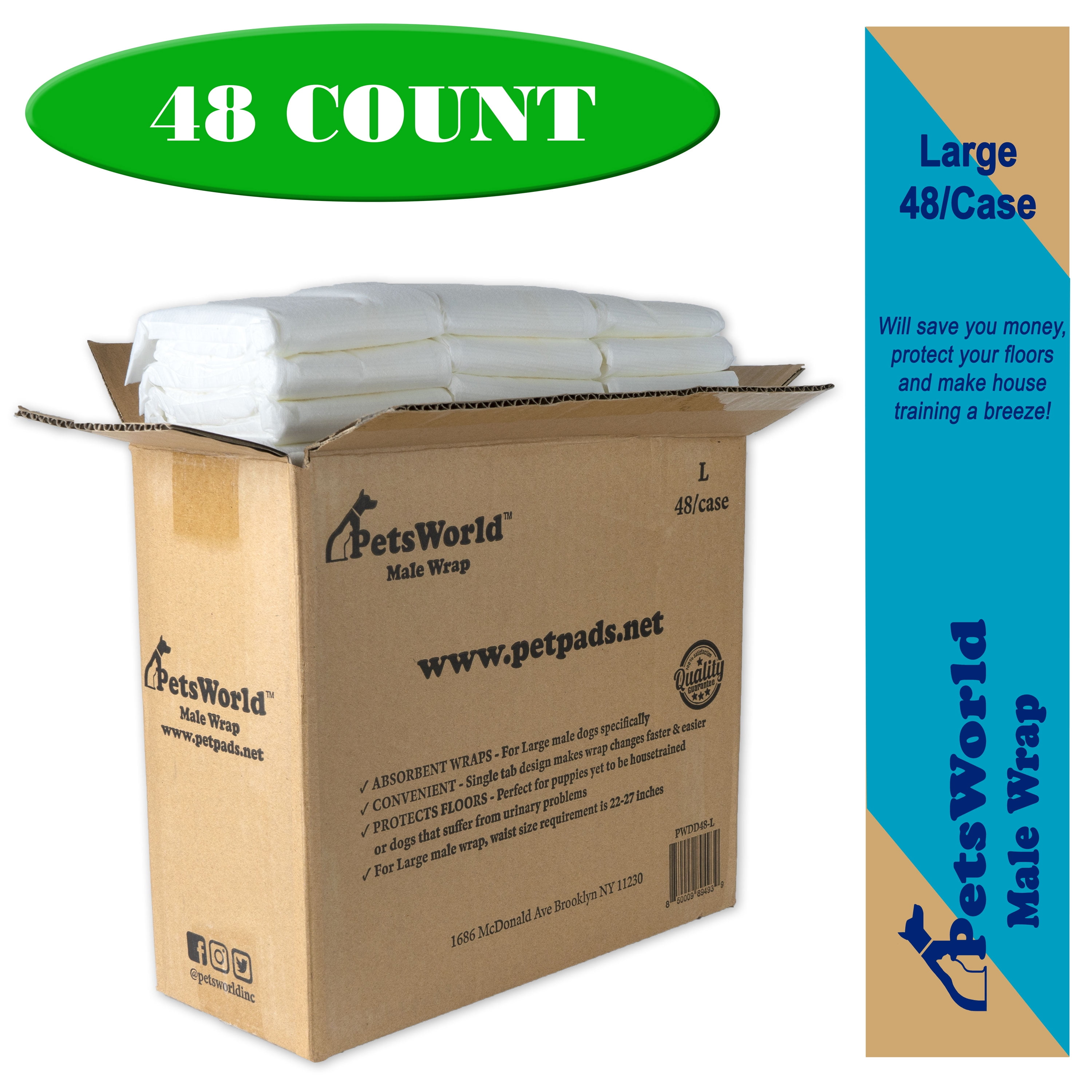 PETSWORLD Disposable Dog Wraps for Male Dogs Premium Quality Adjustable