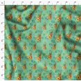 thumbnail image 4 of Soimoi Green Rayon Fabric Triangle & Pine Fruits Fabric Prints By Yard 42 Inch Wide, 4 of 5
