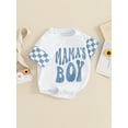 thumbnail image 3 of Suealasg Baby Boy Mother's Day Outfits Short Sleeve Letter Plaid Print Romper Bodysuit Jumpsuit Newborn Boy Cute Summer Clothes, 3 of 7