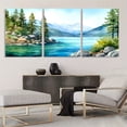 thumbnail image 2 of 3pcs Tahoe Lake and Sierra Nevada Mountains Wall Art Set | Frameless Canvas Prints, Ideal for Home Office, Living Room, Bedroom, and Restaurants, Christmas and New Year Gift, Art Deco and Retro Styl, 2 of 4