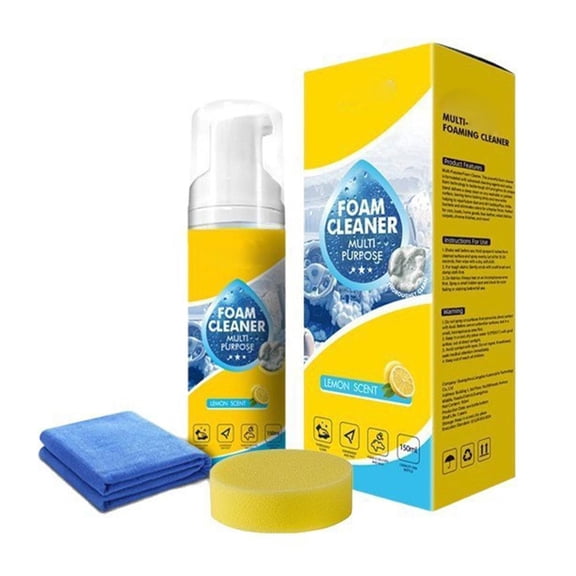 Powerful & Multipurpose Car Interior Foam Cleaner, Car Interior Foam Cleaner, Quick Spray & Wipe All Purpose Waterless Detailer, Cleaning Without Pre-Washing (1Set)