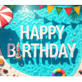 thumbnail image 4 of Vibrant Design Happy Birthday Swimming Pool Summer Theme Float Decoration Party Banner for Pool Party Beach Celebration Outdoor Event, 4 of 8