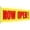 Yellow Background with Red, variant on Large Now Open Banner Outdoor Indoor Signs Polyester Oxford Cloth Now Open Sign Hanging Banner for Lawn Outside Business Shop Decoration, 3 x 8 Feet(Red Background with Yellow)