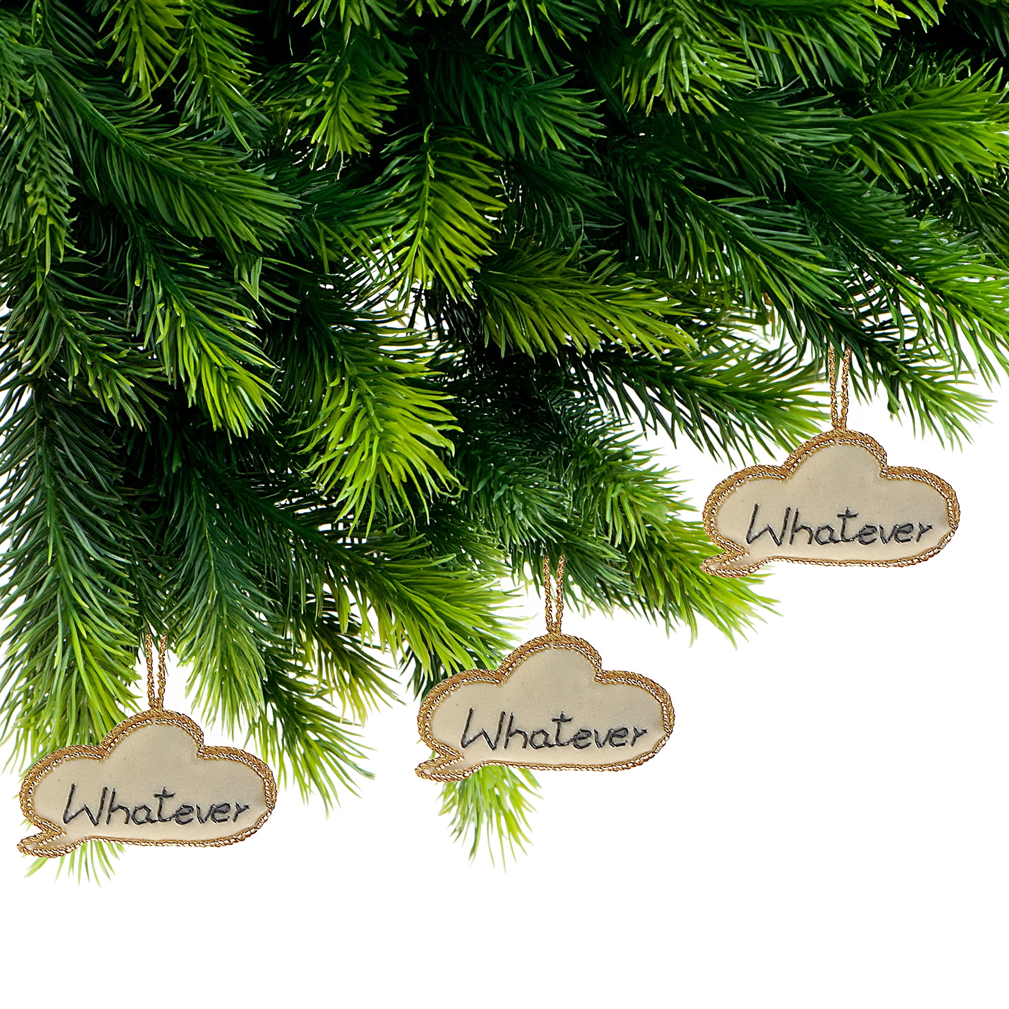 Handcrafted Text Balloon (Whatever) Hanging Ornament - Set of 2