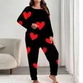 thumbnail image 2 of talentlend Plus Size Pajama for Womens Sets 2 Pieces Long Sleeve and Pants Pajamas Lounge Sleepwear Valentine's Day Pjs XL-5XL, 2 of 6