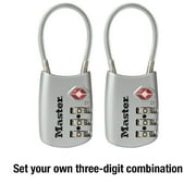 Master Lock TSA Approved 3 Dial Combination Resettable Luggage Lock, Color Variety, 2 Pack, Combination Lock