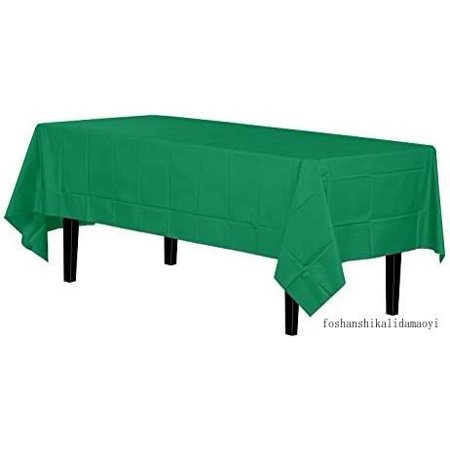 

12-Pack Premium Plastic Tablecloth 54In. X 108In. Rectangle Table Cover - Emerald Green