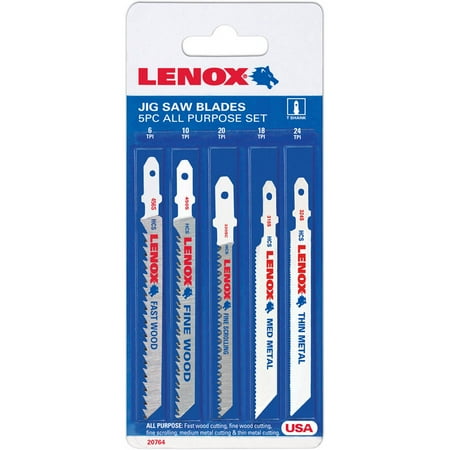 - Lenox 20764 5-Piece T Shank Multi Purpose Jig Saw Blade Kit