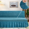 thumbnail image 3 of Nvzi Sofa Cover for sofas Stretch Couch Covers for Living Room Easy Fit Washable Furniture Sofa Protector with Skirt,1 Piece 59-74.8inch (Brown), 3 of 4