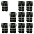 thumbnail image 1 of GOGO 10 Packs 9 Pockets High Visibility Zipper Front Safety Vest With Reflective Strips-Black-L, 1 of 7