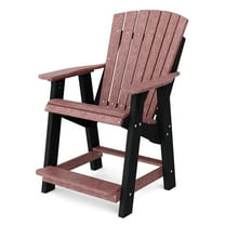 Wildridge Heritage High Adirondack Chair, Cherrywood and Black - All-Weather Recycled Plastic Furniture for Patio, Deck, Lawn