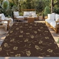 thumbnail image 2 of Brown Floral Outdoor Rug for Patio/Deck/Porch, Non-Slip Large Area Rug 6 x 9 Ft, Vintage Spring Botanical Flowers Indoor Outdoor Rugs Washable Area Rugs, Reversible Camping Rug Carpet Runner, 2 of 8