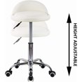 thumbnail image 3 of Taburetes Giratorios con Respaldo Bajo Taburetes Redondos Rodantes Silla Taburete Blanco con Ruedas para el Hogar Salón Facial SPA Masaje Tatuajes Trabajo, 3 of 4