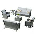 thumbnail image 7 of Vcatnet 6 Pieces Outdoor Patio Furniture Sectional Sofa All Weather Conversation Set with Swivel Rocking Chairs and Coffee Table for Garden,Poolside,Gray, 7 of 7