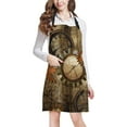 thumbnail image 1 of HATIART Hipster Abstract Steampunk Clocks and Gears Adjustable Bib Apron with Pockets Commercial Restaurant and Home Kitchen Adjustable Apron, 1 of 2