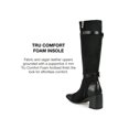 thumbnail image 2 of Womens Comfort Foam Extra Wide Calf Stacked Heel Knee High Boots, 2 of 5