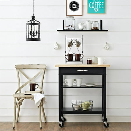 Mainstays Multifunction Kitchen Cart, Black (Stand Alone Kitchen Cabinets Best Deals)