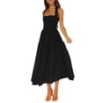 thumbnail image 4 of Txlixc Vestido sin mangas para mujer, color sólido/estampado, busto fruncido, escote cuadrado, espalda abierta Txlixc  Casual, 4 of 7